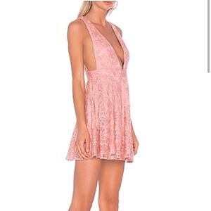 NBD Revolve‎ Faith Pastel Blush Pink Floral Mini Dress Womens Large Coquette